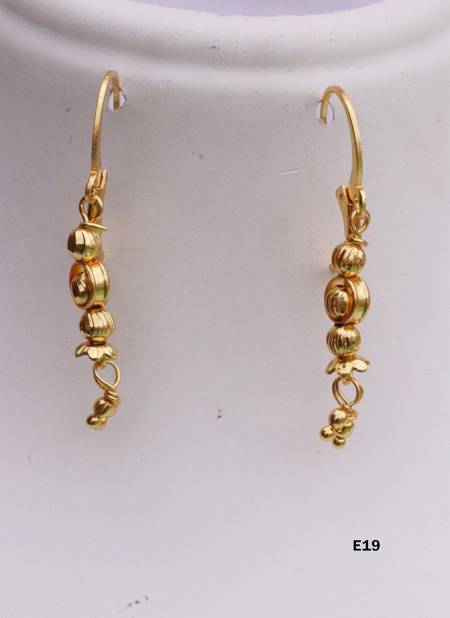 Designer Golden Latest Earrings Collection E19